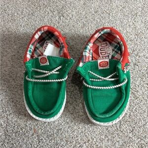 Hey Dude Kids Wally Holiday ELF (Toddler) - Loafers for Kids - Canvas Upper 7C